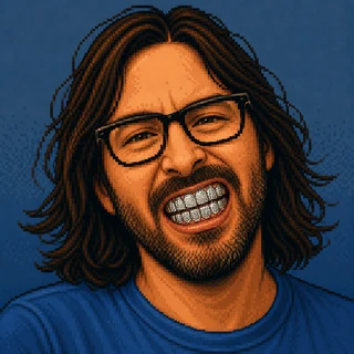 An unnecessarily intense pixel portrait of George